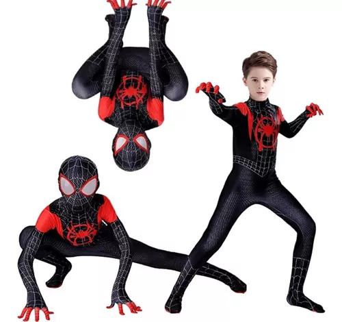 Fantasia infantil Homem-Aranha Miles Morales Ultimate Traje Cosplay Lu