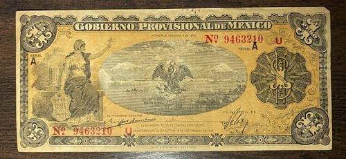 Gobierno Provisional 1 Pesos Carranza Condicion Vf !