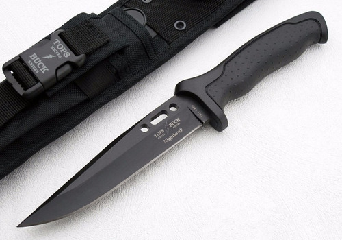 Cuchillo Buck Knives 650 Nighthawk 420hc Hoja 16,5cm Funda.