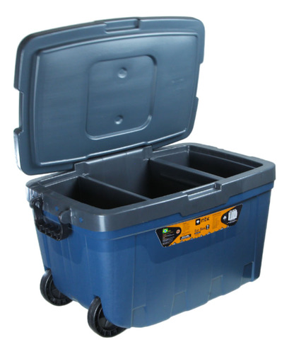 Caixa Termica Ice Box Cooler 54l C/rodas (cinza/azul) - Ntk