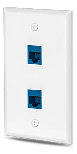 Ubrand 1 Paquete Placa De Pared Ethernet Cat6 2 Puertos Rj45