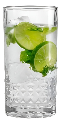 Vaso Alto Vidrio Libbey Harlow Labrado 484cc X4 Unidades Color Transparente