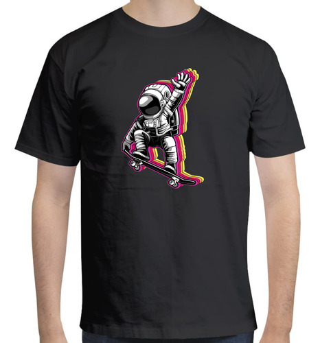 Playera De Astronauta En Patineta Multicolor