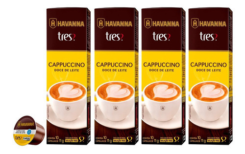 Kit 100 Capsulas Cappuccino Havanna Tres Corações