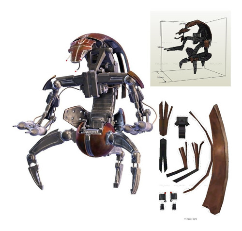 Star Wars Droideka Papercraft