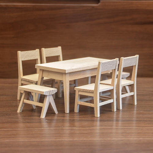 Mini Silla De Madera, Accesorios Para Casa De Muñecas,