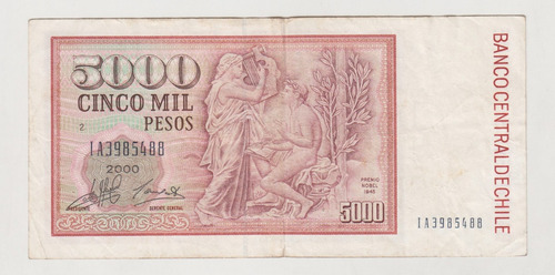 Billete Chile 5000 Pesos Año 2000 (c85)