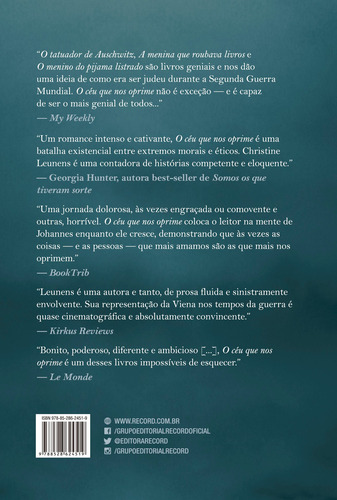 O céu que nos oprime, de Leunens, Christine. Editorial Editora Bertrand Brasil Ltda., capa mole em português, 2020