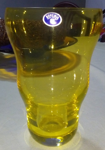 Jarron Florero De Cristal De Bohemia (Usado)