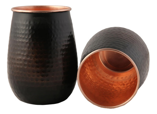 20 Oz Black Matte Moscow Mule Pure Copper Tumbler Cups Fo...