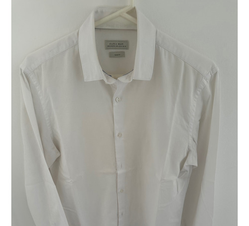 Camisa Zara Blanca Slim Fit Talle M