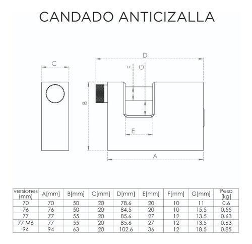 Imagen 9 de 10 de Candado Anticizalla Bronce + Candado De Arco Inoxidable Cisa