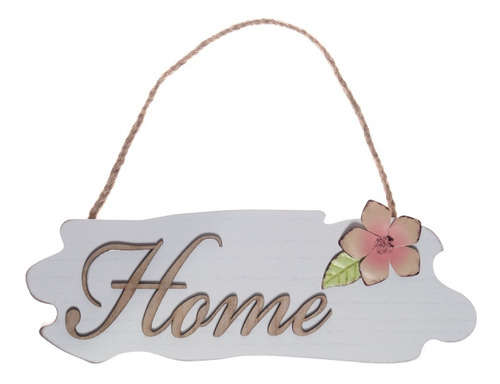 Letrero Floral De Madera Home Blanco Topsoc