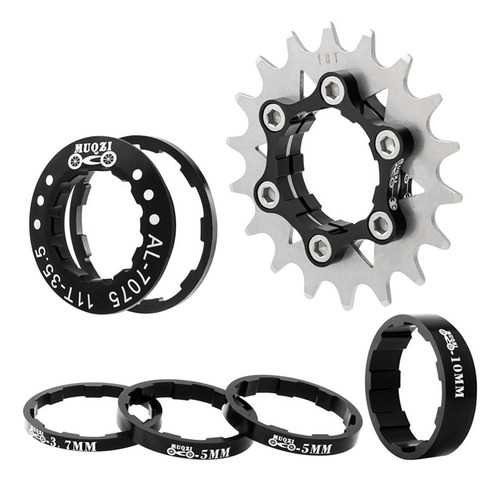 Juego De Casetes De Una Sola Velocidad 18t, Kit De Negro