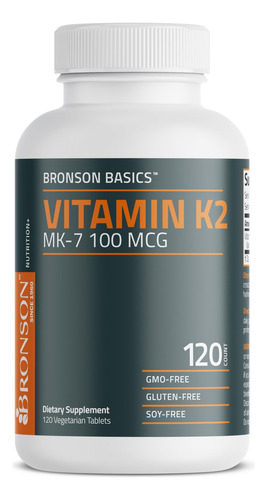 Suplemento Bronson Vitamina K2 Mk-7 100mcg 120 Comprimidos