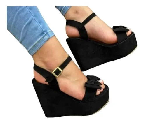 Plataforma Huarache Negro Mo o Dama Cuotas sin inter s