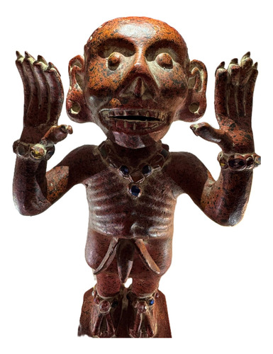 Figura Azteca Mictlantecuhtli + Silvato De La Muerte