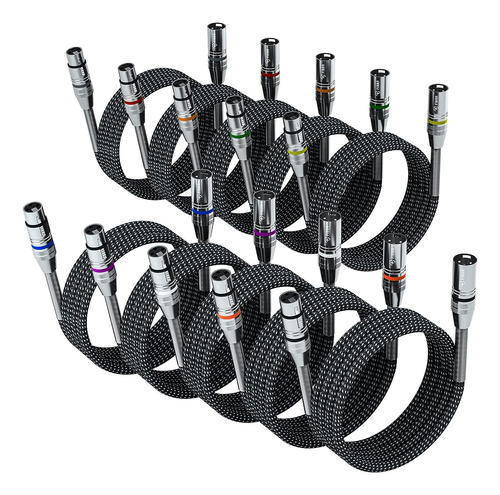 Cable Xlr, Paquete De 6 Pies Y 10, Cable De Micrófono De Fib