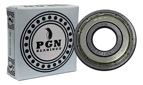 Pgn (4 Pack) 6201-zz Bearing - Lubricated Chrome Steel ...