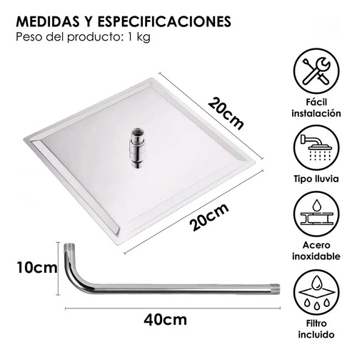 Para Juego De Cabezal De Ducha De Acero Inoxidable