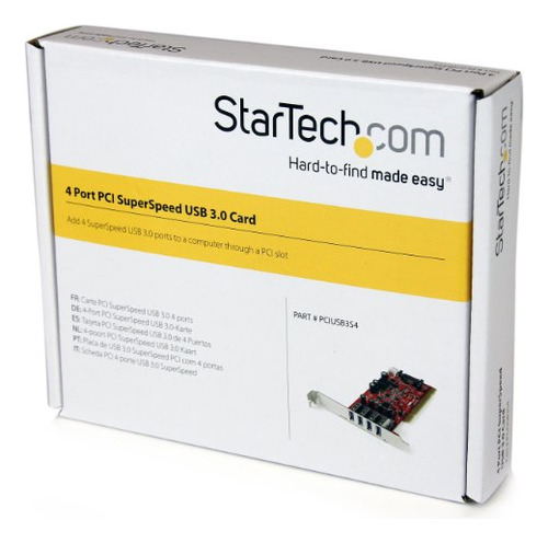 Startech.com Tarjeta Adaptadora Pci Superspeed Usb 3.0 De 4