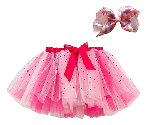 Falda De Tul Con Lentejuelas Y Lazo Para Niñas, Bonito Traje