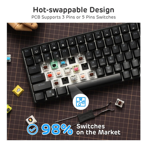 Rk Royal Kludge Rk96 90% 96 Teclas Teclado Mecánico Caliente