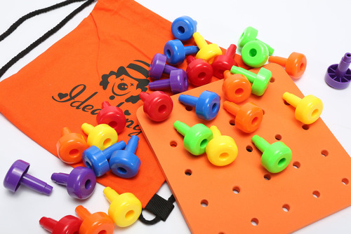 A Juego De 30 Piezas De Tablas De Clavijas Montessori,