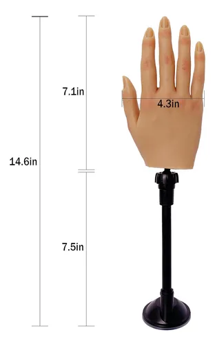Mano De Práctica Uñas, Mano De Silicona Suave Nail Ar...