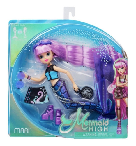 Mermaid High Muñeca Mari Sirena 2 En 1 Accesorios