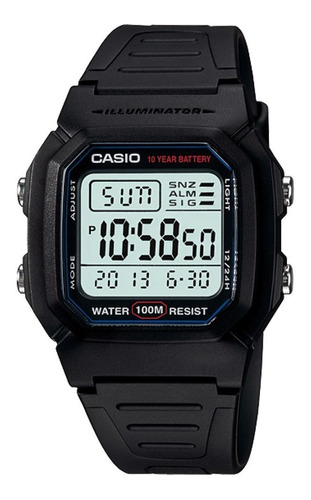 Reloj Hombre Casio W-800h-1av Negro Digital / Lhua Store