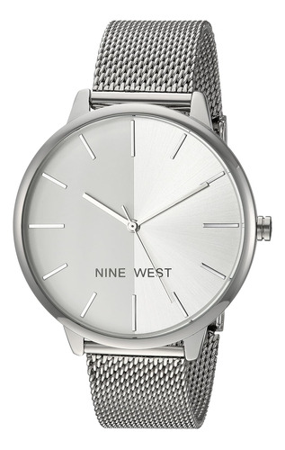 Reloj De Pulsera De Malla P/ Mujer Nine West Color Plateado