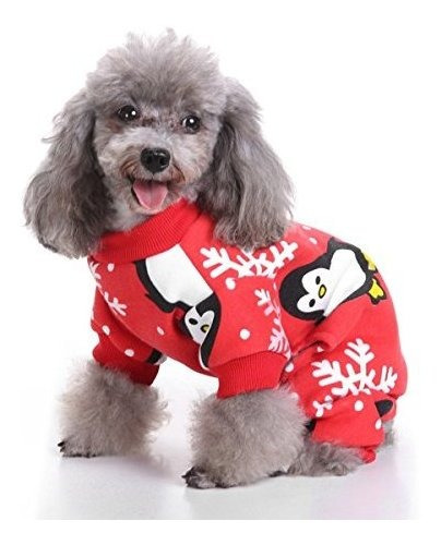 Pety Pet, Diseño De Pingüino Xmas Pet Ropa Para Perro Pijama
