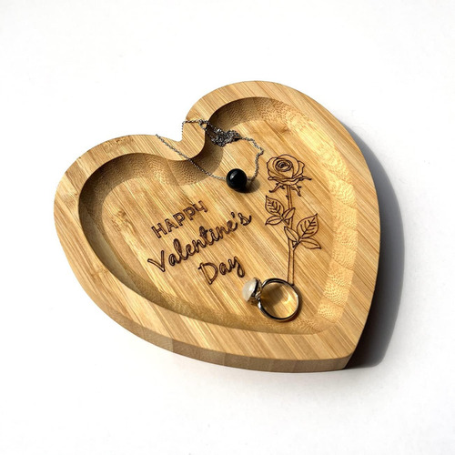 Bandeja De Madera Con Forma De Corazón De San Valentín Para