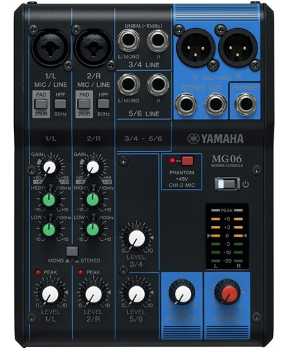 Consola (mixer) De 6 Canales Yamaha Mg06