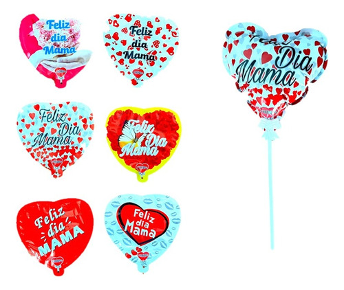 Pack 12 Globos Con Varilla Día De La Madre - Día De La Mamá