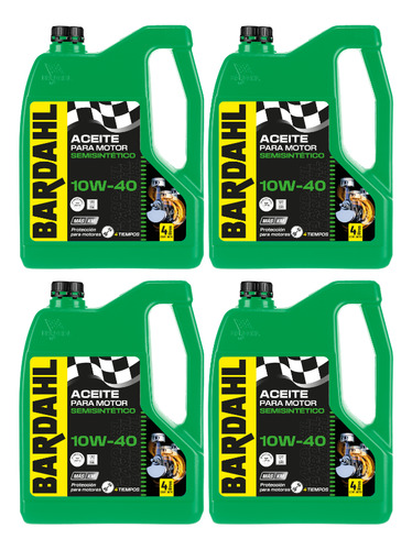 Aceite Semisintético 10w40 Bardahl 4l X 4 Unidades