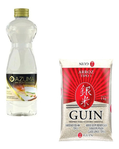 Kit Arroz Japonês 1kg + Vinagre Tempero De Sushi 750ml