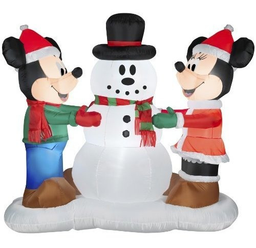 Gemmy Industries Hizo Volar A Mickey Y Minnie Con Snowman Ch