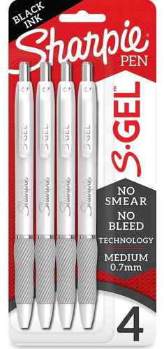 Bolígrafos Sharpie De Gel 0.7 Color Negro Pack De 4 Unidades