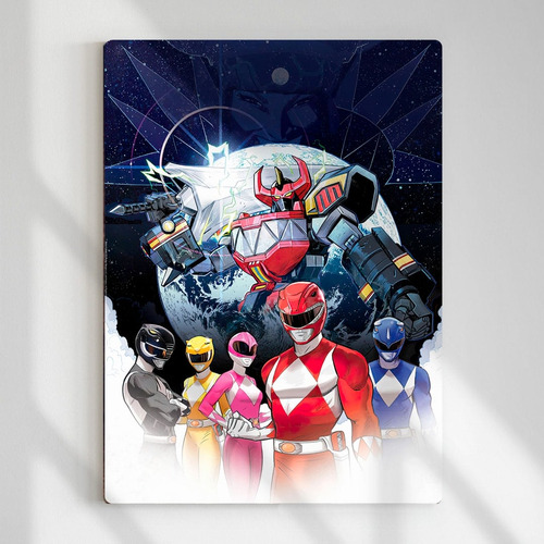 Quadro Decorativo Power Rangers Megazord Mdf 27x20cm