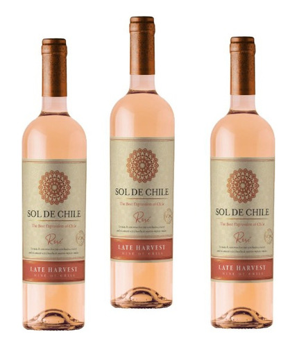 Vino Sol De Chile Late Harvest Rose 500cc 3 Unidades.