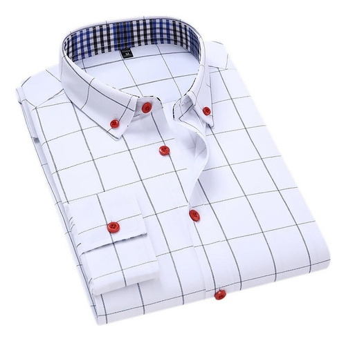 Camisas Casuales De Manga Larga Para Hombre, Camisa A Cuadro