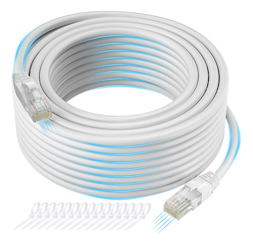 Cable Ethernet Cat 6 De 25 Pies, Cable De Internet Cat6 Larg
