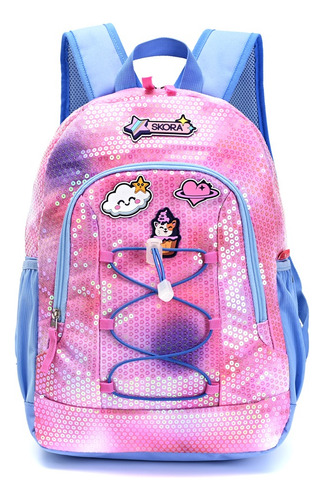 Mochila De Espalda Lentejuelas 16 Pulgadas Escolar Skora 