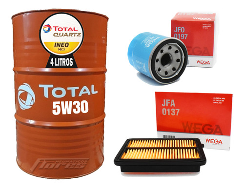 Cambio Aceite Total 5w30 4l + Kit Filtros Nissan Kicks 1.6