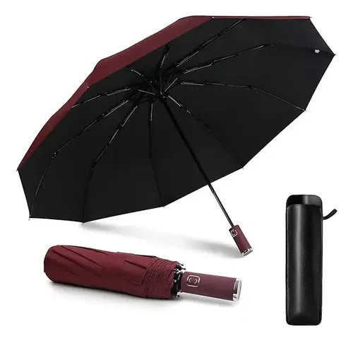 Guarda Chuva Reforcado Dobrável Automatico com LED Integrada Vermelho Liso — R$ 53,52 em Mercado Livre, 45% OFF