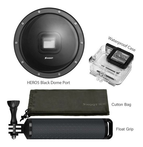 Dome + Bastão + Caixa Estanque Gopro Hero5 Hero6 Hero7 Black