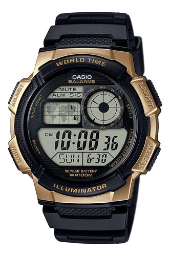 Reloj Casio Ae 1000w 1a3vcf Cuadro De Acero Inoxidable Y Res