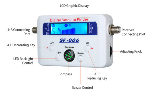 Mini Localizador Digital De Sinal De Satélite Com Lcd E Búss